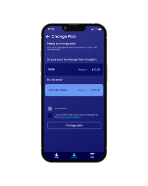 Lifecycle Software Mobile App screen_Changing plans, purchasing add-ons & making payments
