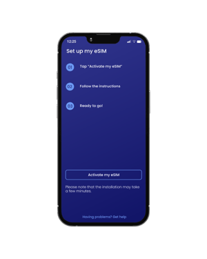 Lifecycle Software Mobile App screen_Onboarding, switching & ordering SIMs